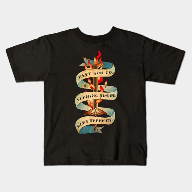 sword Kids T-Shirt by GoPinups